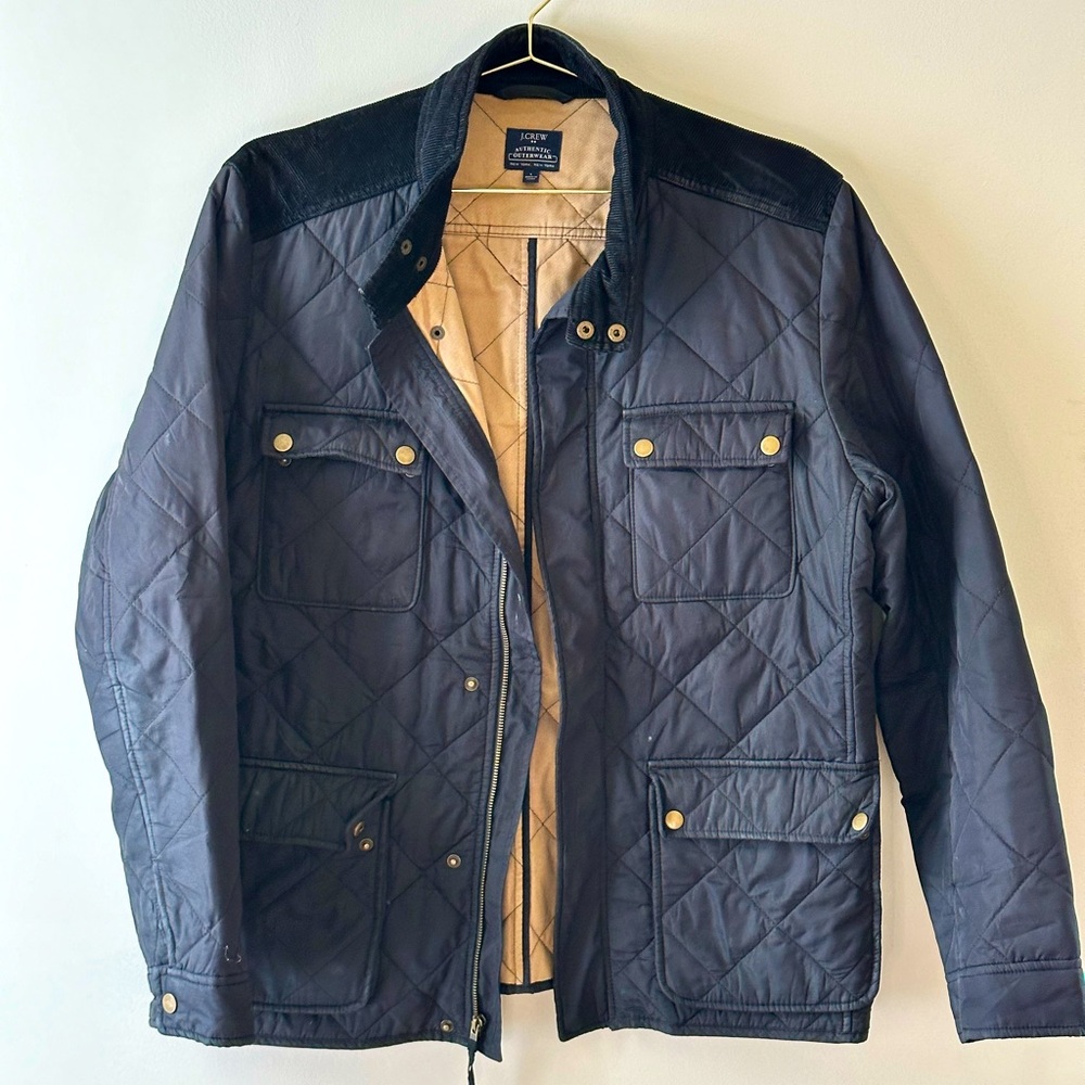 J. Crew Factory Quilted Black Jacket Sz Lg